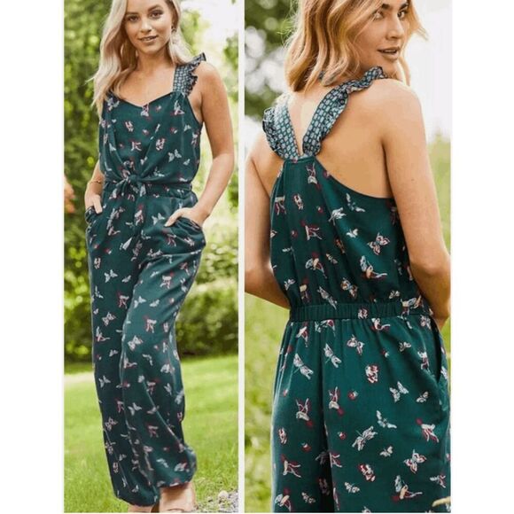 Matilda Jane Pants - Matilda Jane Evergreen Dream womens jumpsuit small birds butterfiles